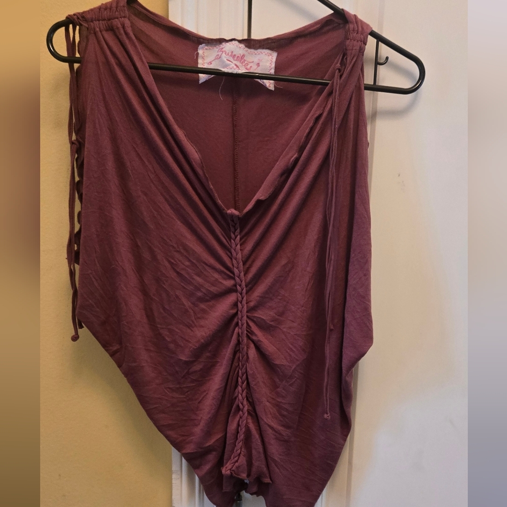 Sweetes Brown Women's Butterfly Style Boho Top Y2k Festival Fairy Summer